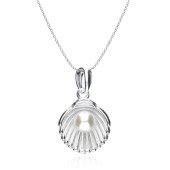 Lantisor argint cu scoica si perla naturala alba DiAmanti P18697_Necklace-AS